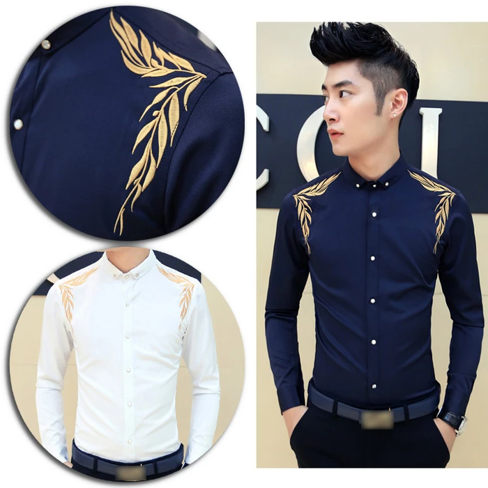 stylish embroidered shirts mens
