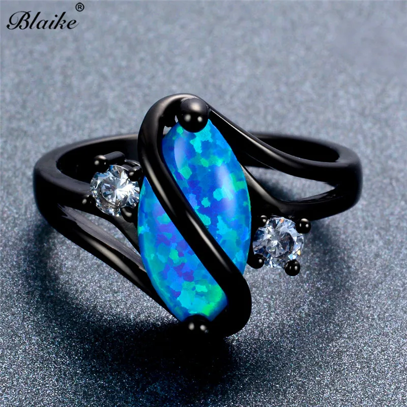 Blaike винтажные черные Золотые заполненные кольца для женщин