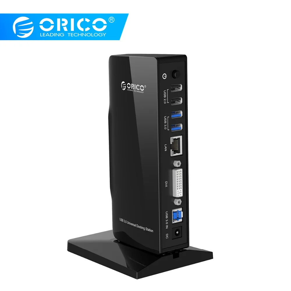 ORICO U3HV-S1 USB3.0 и USB2.0 Gigabit Ethernet DVI док-станция ноутбука и поверхности для Windows и Mac OS-черный
