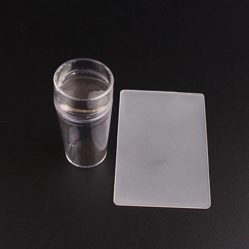 1 шт прозрачный Желейный штамп с крышкой прозрачный дизайн ногтей Силиконовый Зефир штамп для ногтей штамп и скребок 2,8 см