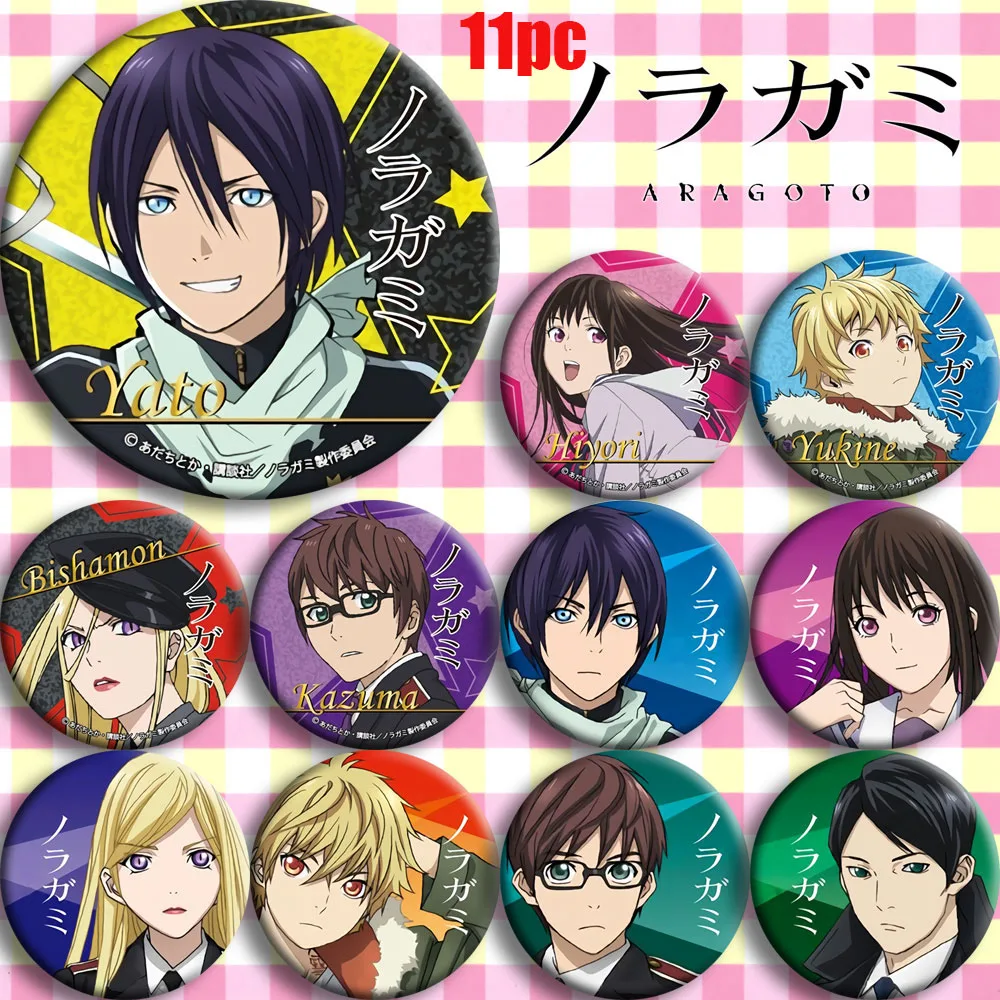 

Japan Anime Noragami YATO Iki Hiyori Cosplay Prop Bedge Cartoon Girl Boy Collect Bags Badges For Backpack Button Brooch Pin