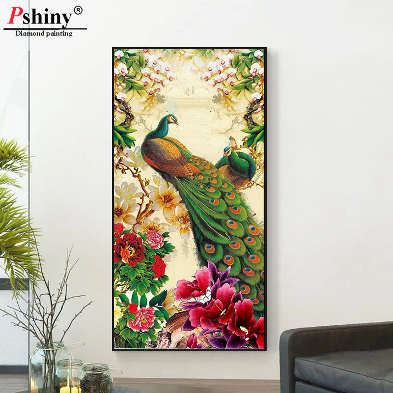 

New 5d diamond painting Animals peacock diy diamond embroidery mosaic Flowers DMC round rhinestone cross stitch Kit Home Decor