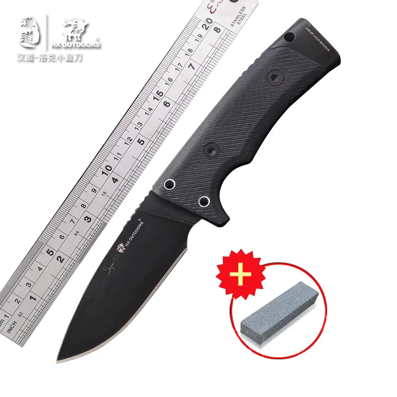 

HX OUTDOORS Locke D2 steel high-quality tactical knife high hardness straight knife field survival knife, self-defense tool