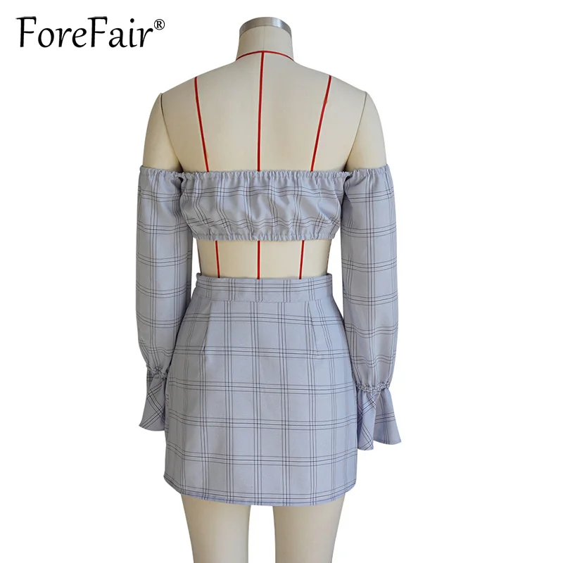 Forefair 2018 Сексуальный Топ без бретелек с длинным рукавом Женский комплект 2 шт. в