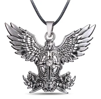 MS JEWELS 6pcs LotsGame League of Legen Metal Necklace Demacia Logo Pendant Cosplay Jewelry Fans Gifts Promotion