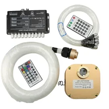 16 Вт RGBW Мерцающий СВЕТОДИОДНЫЙ волоконно-оптический Звездный потолочный светильник комплект 335 шт./430 шт. 0,75+ 1,0+ 1,5 мм 4 м RF пульт дистанционного управления+ 4 шт. эффект съемки звезд