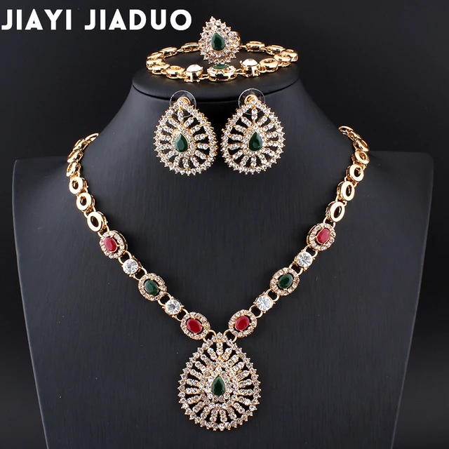 Jiayijiaduo Indian Wedding Jewelry Retro Palace Necklace 4ps Set Jewellery Sets For Women Bridal Dress Jiayijiaduo Indian Wedding Jewelry Retro Palace Necklace 4ps Set Jewellery Sets For Women Bridal Dress