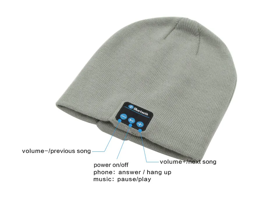 Bluetooth Beanie наушники шапка беспроводные наушники мягкая теплая шапка с микрофоном Музыка Mp3 гарнитура fone de ouvido для Umidigi Redmi 8A