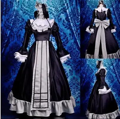 Костюм горничной готическое платье лолиты средневековое Ренессанса GOSICK для