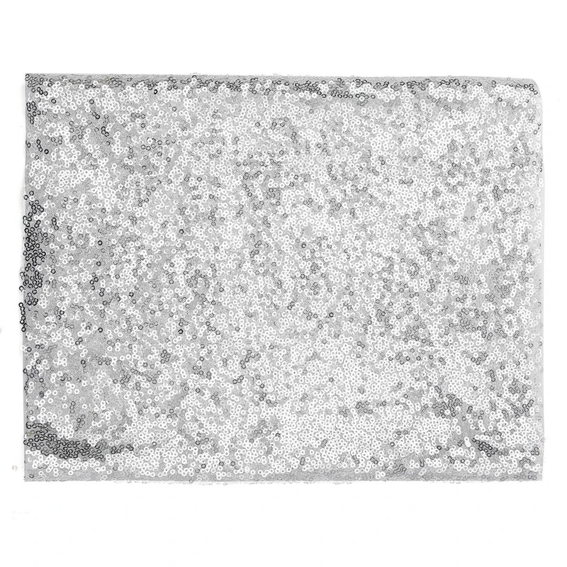 Mayitr 30 x 183 cm Silver Sparkly Sequin Tablecloth Banquet Background Wedding Party