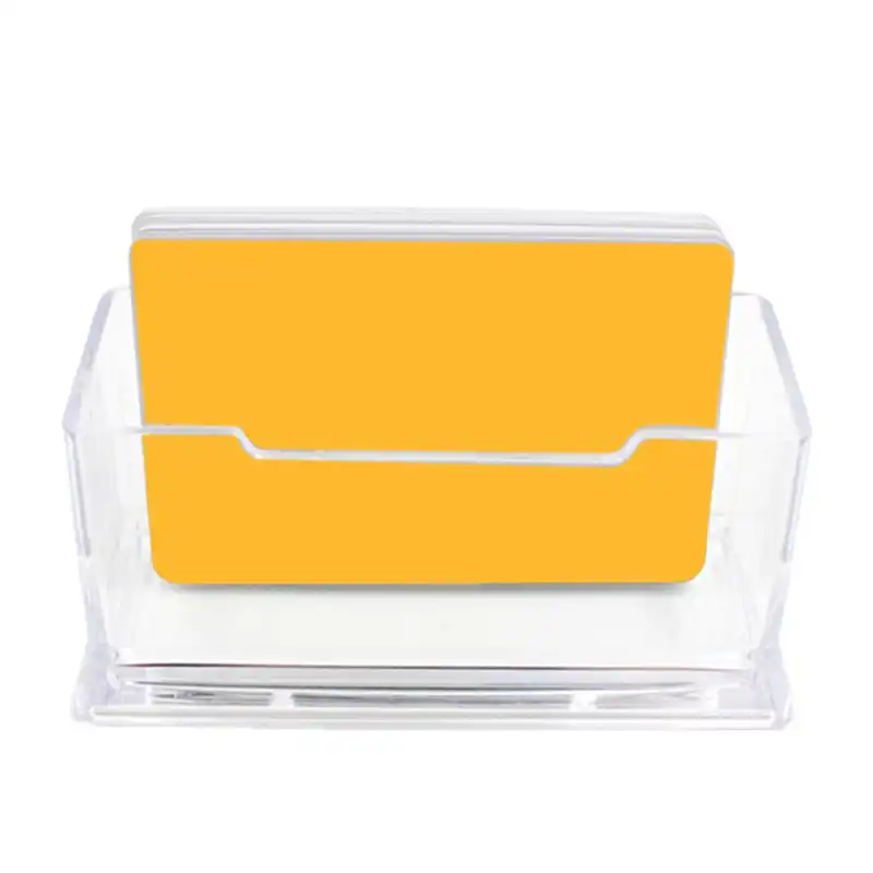 1pc Clear Desktop Business Card Holder Desk Office Organizer