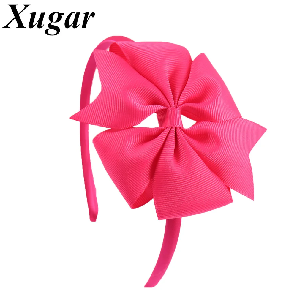 

2 Pieces/Lot 4" Solid Ribbon Pinwheel Bowknot Headbands for Kids Girls Handmade Hairband Candy Colors Hair Accessories