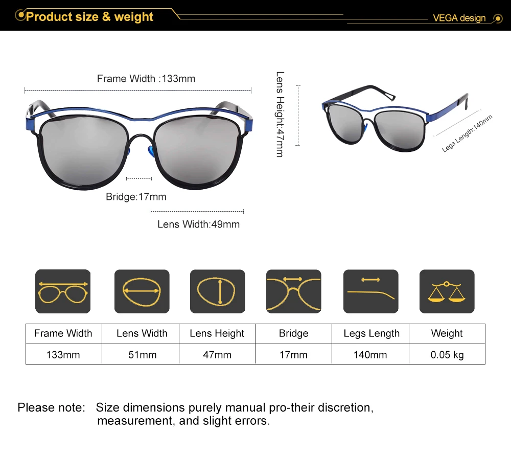 VEGA Eyeglasses Novelty Ladies Mirrored Sunglasses for Women UV400 Fashion Mirror Glasses Female 2018 Square Alloy Eyewear 184  (2)