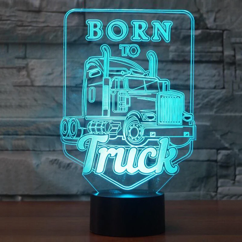 3D Led Vision грузовик моделирующий светильник 7 цветов меняющий детский ночной Светильник для сна рождественские подарки форма автомобиля Lampara лампа Декор