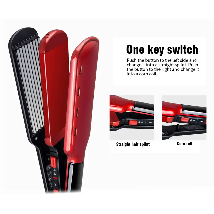 2 In 1 Fast Hair Straightener Corn Wave Plate Electric Hair