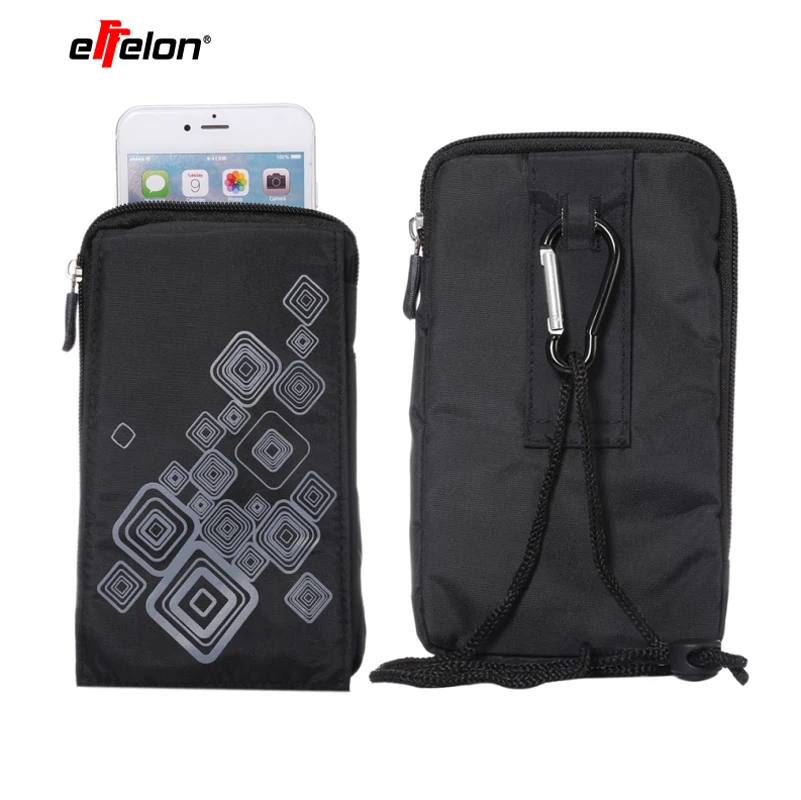 

Universal Waist Bag Waterproof Canvas Material Mobile Phone Bag Fashion Waist Belt Pouch with Neck Strap for Samsung/iphone/LG