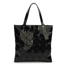 

Women Handbags 2018 Luminous Bag Women Geometry Diamond Tote Quilted Shoulder Bags Laser Plain Folding Hand Bags Beach Bag