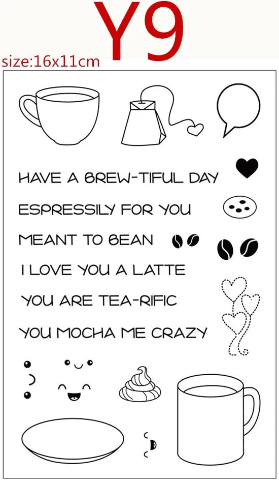 

cup Transparent Silicone Rubber Stamp and metal die Sheet Cling Scrapbooking DIY Cute Pattern Photo Album Stamp