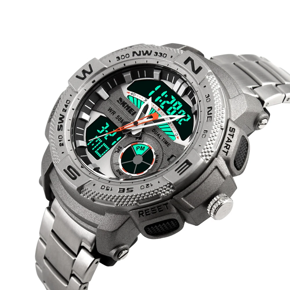

NEW Luxury Sports Men Watch Men Digital Quartz Watch Waterproof Alarm Stop Watch Back Light Analog Wristwatch reloj hombre ZK30
