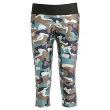 2016 New Arrival 4 Patterns Green Camouflage Women Sport Yuga Capris S To 4XL Size Flying Horse Batman Printed White Pants