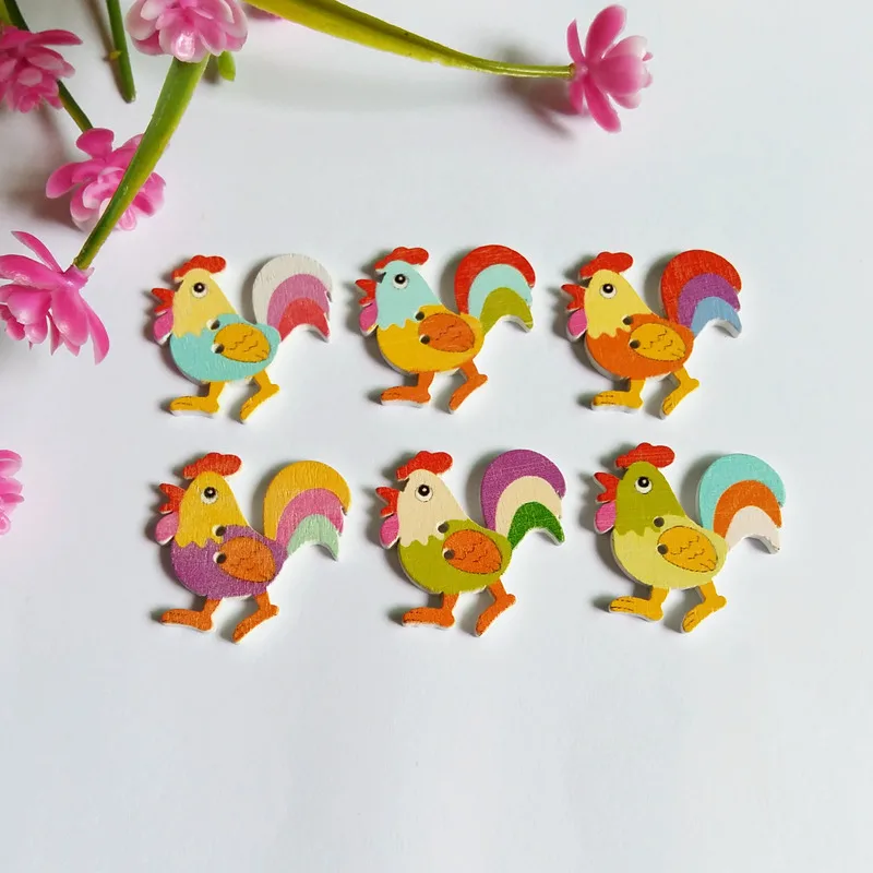 

Scrapbook Buttons Wooden Buttons Sewing Accessories Cabochons 100Pcs 2 Holes Mixed Wood Decorative Buttons