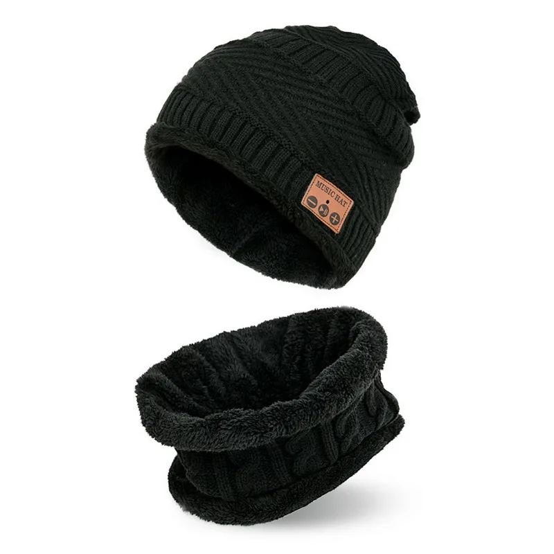 Мужская и женская Bluetooth шапка БЕСПЛАТНАЯ Беспроводная вязаная шапка для наушников зимняя теплая вязаная шапка комплект