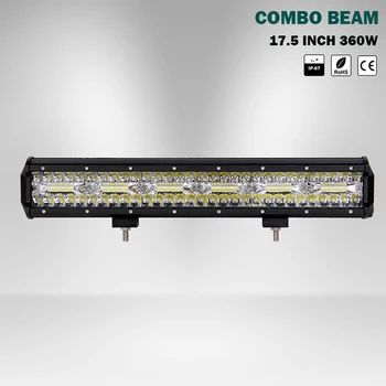 

17.5 Inch 360W Combo Led Light Bars Spot Flood Beam for Work Driving Offroad Boat Car Tractor Truck 4x4 SUV ATV 12V 24V