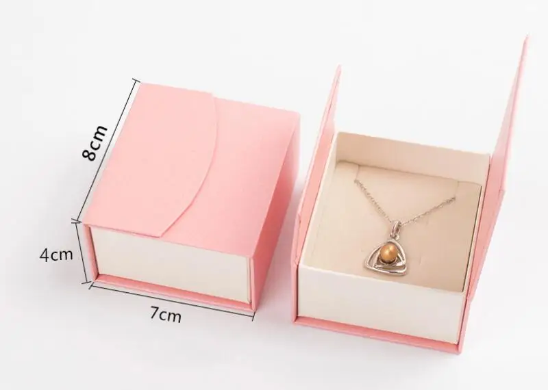 Магнитные кольца, бумажная коробка, ожерелья, упаковка, розовые подарочные бумажные коробки, органайзер для ювелирных изделий, коробки, обручальное кольцо для сережек, ожерелья - Цвет: 8x7x4cm