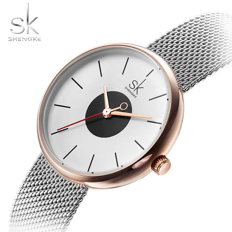 

Watches Women SK New Fashion Brand Causal Wrist Watches Women Stainless Steel Mesh Quartz Clock Ladies Wristwatch Relojes Mujer