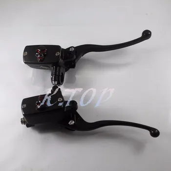 

Black 1" Skull Handlebar 25mm Handle Control Reservoir Brake HYDRAULIC Clutch Levers