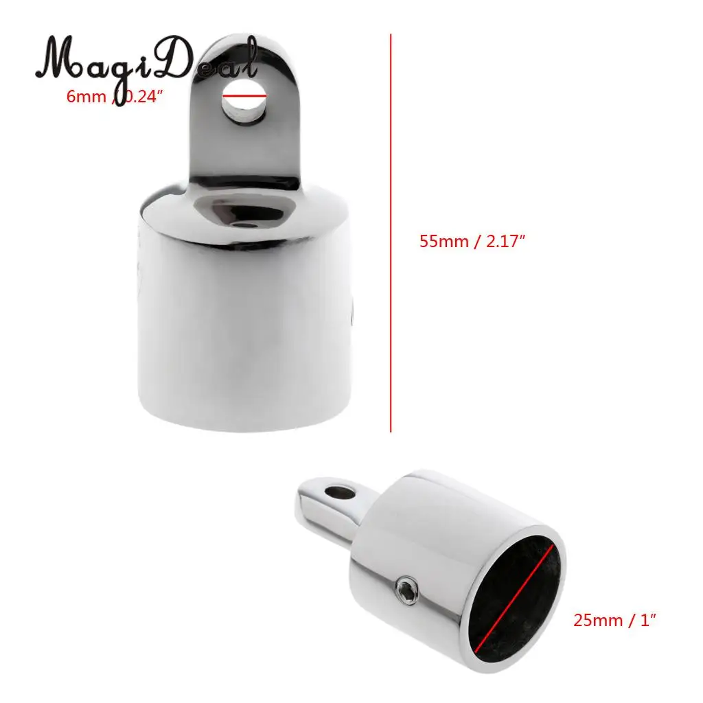 MagiDeal Universal Eye End Cap Bimini Top Fitting Boat Hardware 316 Marine Stainless Steel 22mm/25mm for Rowing Canoe Dinghy Acc