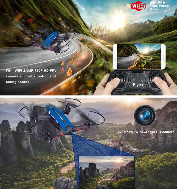 Flytec T18 Wi-Fi FPV Дрон с 720 P широкоугольный HD Камера живое видео Радиоуправляемый квадрокоптер