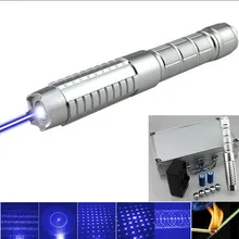 SOS высокой мощности военный 450nm 500000 м фонарик Llazer синий лазерный проектор сжигание матч/сухой древесины/черный/сигареты+ 5 колпачков