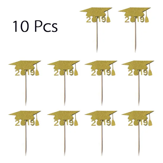 10 шт./лот Dr. Кепки золото серебристый, черный блеск карточная вставка торт десертный стол украшение для торта ко дню рождения карточная вставка Ион 10x8 см - Цвет: Золотой