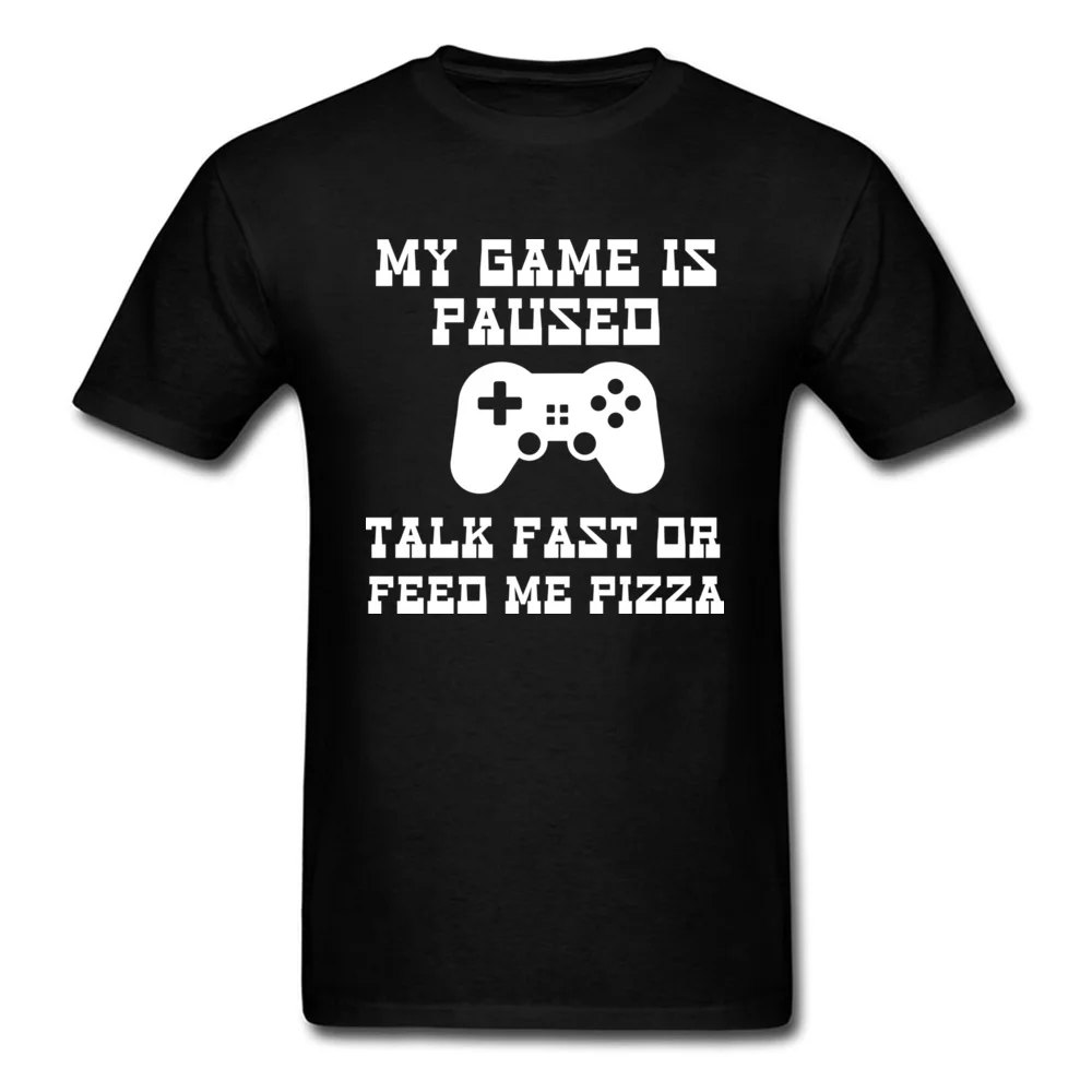 Футболка с надписью My Game Is Paused для быстрого разговора или кормления меня пиццы