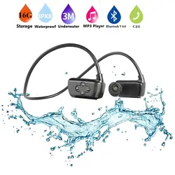 Новый IP68 Bluetooth Водонепроницаемый MP3 плеера HIFI наушников Поддержка записи на головке подводный MP3 для плавания Спорт Тренажерный зал