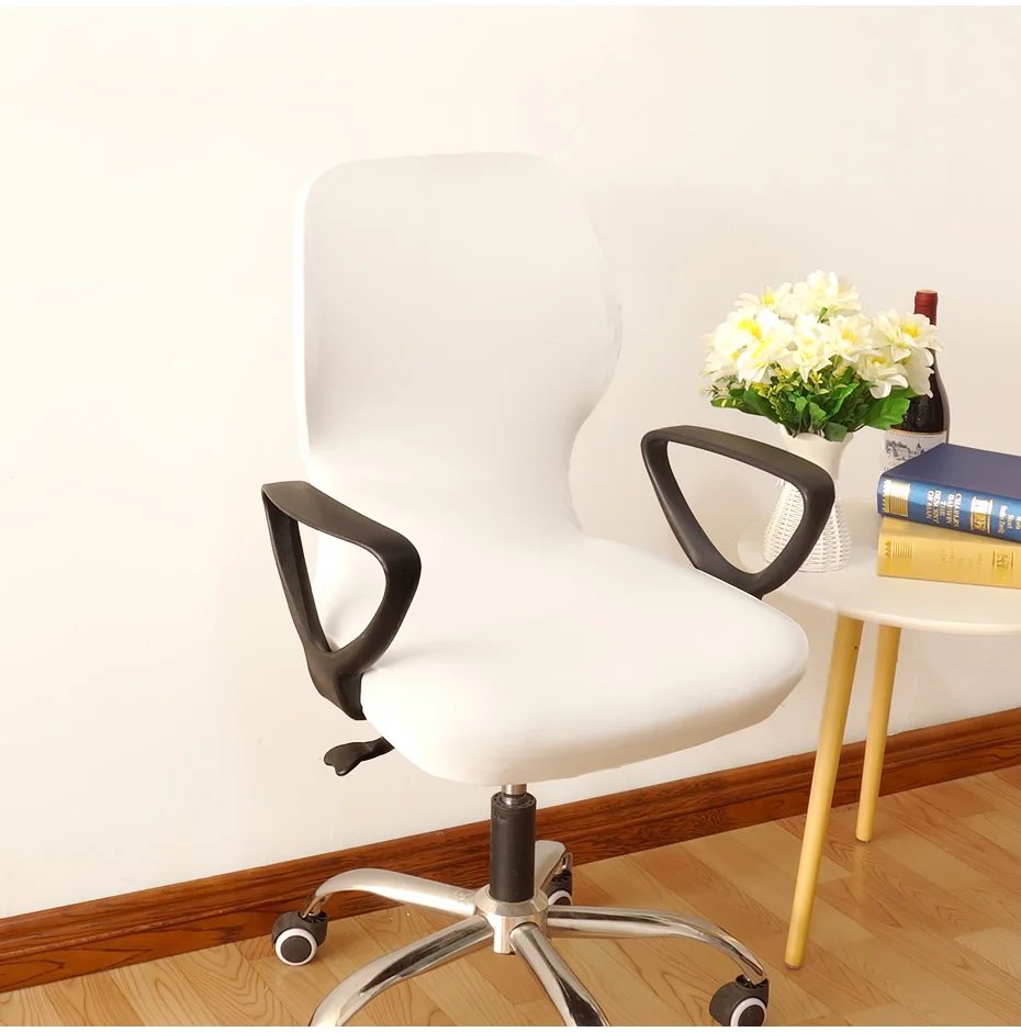 Эластичный чехол для компьютерного офисного стула с цветочным принтом и листьями моющийся съемный чехол для стула с подлокотниками растягивающийся вращающийся подъемник