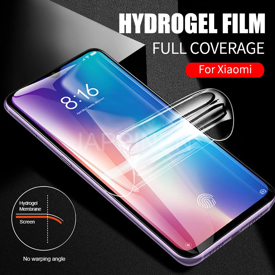 

Full Cover Protective Hydrogel Soft Film on The for Xiaomi Mi 8 9 SE Pro A2 Lite PocoPhone F1 9T Screen Protector Film Not Glass