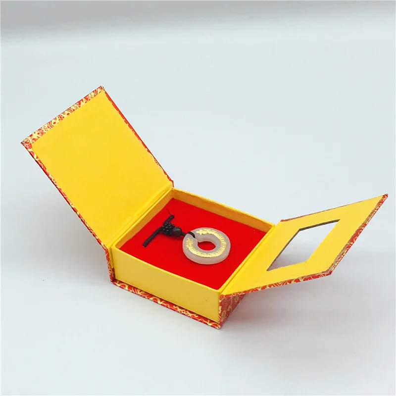 OMHXFC оптовая продажа модные элегантные изящные красные желтая бумага ожерелье браслет серьги упаковочные аксессуары Ювелирная Подарочная