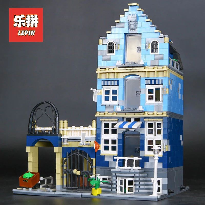 

Lepin 15007 Streetview City Building the European Market set Model Building Kits Blocks sBricks Kits DIY Toy Compatible 10190