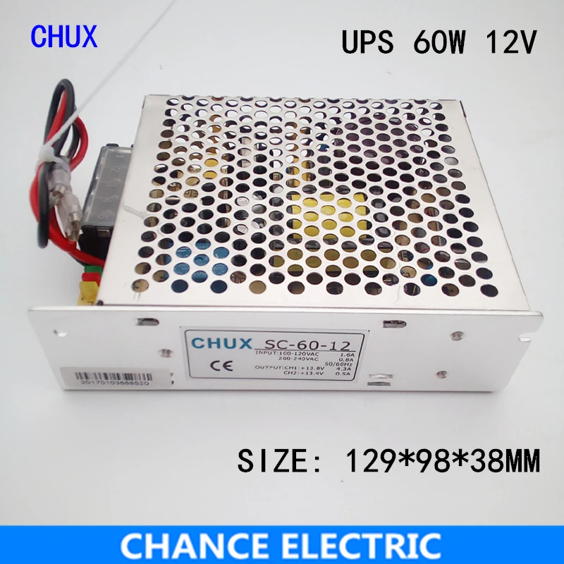 

60W 12V 5a universal AC UPS/Charge function monitor switching power supply 60w 12v 5a(SC60W-12) Battery charger ups power