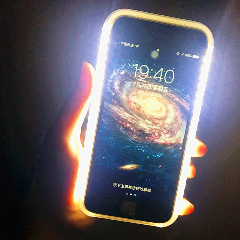 

Light Glow Phone Case For iPhone X Case Photo Fill Light Artifact For iPhone 7 plus Selfie Mobile Shell For iphone 8 6 5 Case