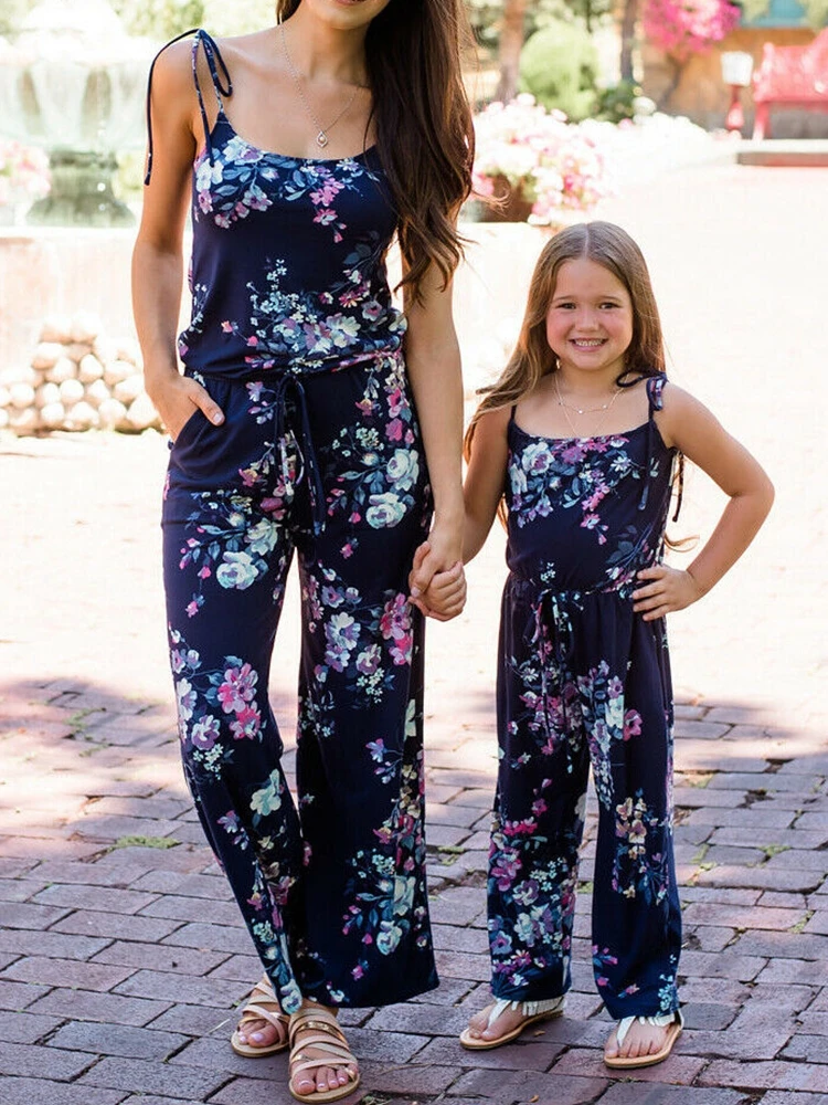 

Mommy and Me Mother and Daughter Matching Floral Jumpsuit