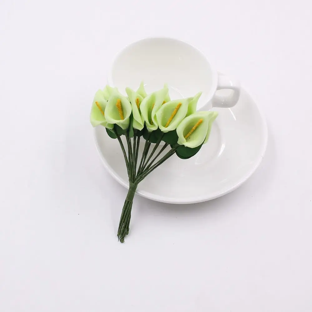 12pcs/lot Foam Pure White Calla Artificial Flower For Wedding Home Decoration DIY Scrapbooking Decorative Wreath Fake Flowers 12pcs/lot Foam Pure White Calla Artificial Flower For Wedding Home Decoration DIY Scrapbooking Decorative Wreath Fake Flowers