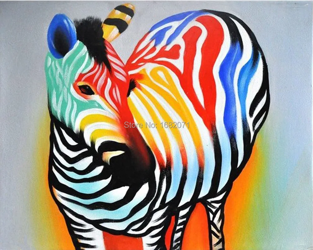 Top Artist Pure Hand painted High Quality Modern Abstract Zebra Oil