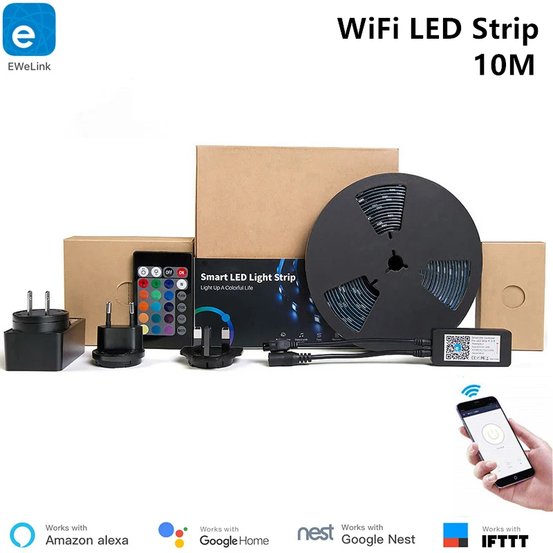 EWeLink 10 м WiFi Светодиодная лента для умного дома светодиодный светильник с регулируемой яркостью водонепроницаемый гибкий RGB ленточный светильник s для работы с Alexa Google Home