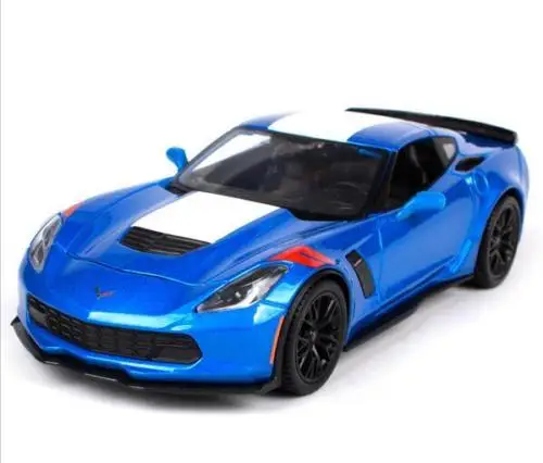 Спортивная литая модель гоночного автомобиля Maisto 1:24 2017 Corvette GT Grand синяя