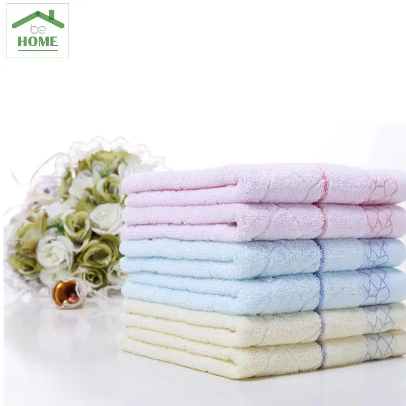 3 PCS Cream Color, Blue,Pink 100 Cotton Towel Behome Hand Towel stripe