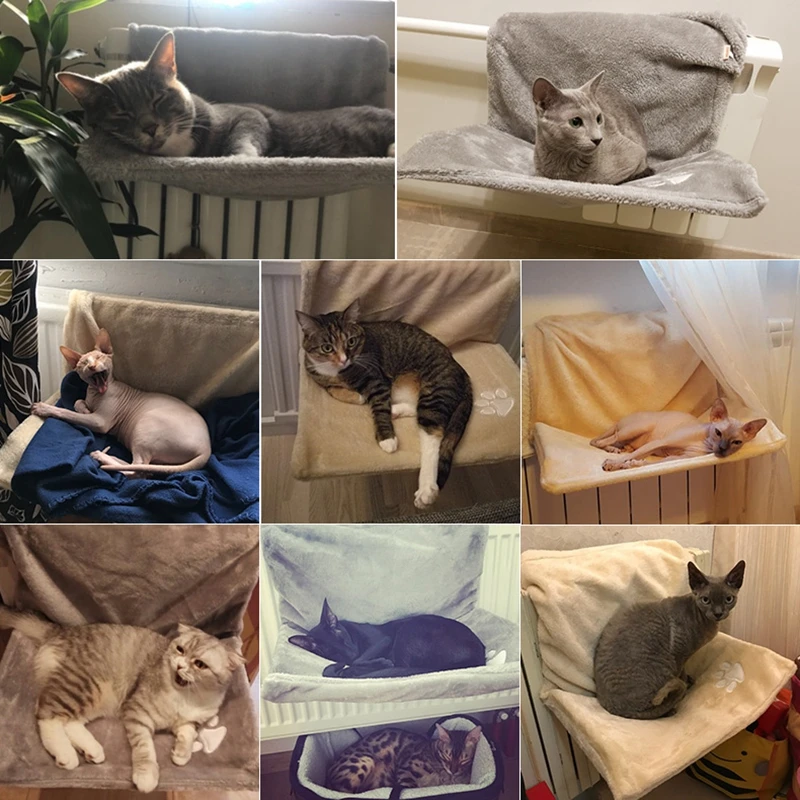 Кровать для кота любимца Люлька гамак домашняя Подушка радиатора с регулируемым
