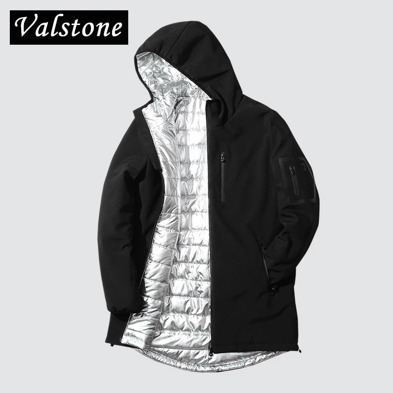 

Valstone Winter warm Parkas Men 2017 New winter Coats long pattern Casual Gold Silver Lining clothes warm clothing streetwear